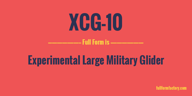 xcg-10-full-form