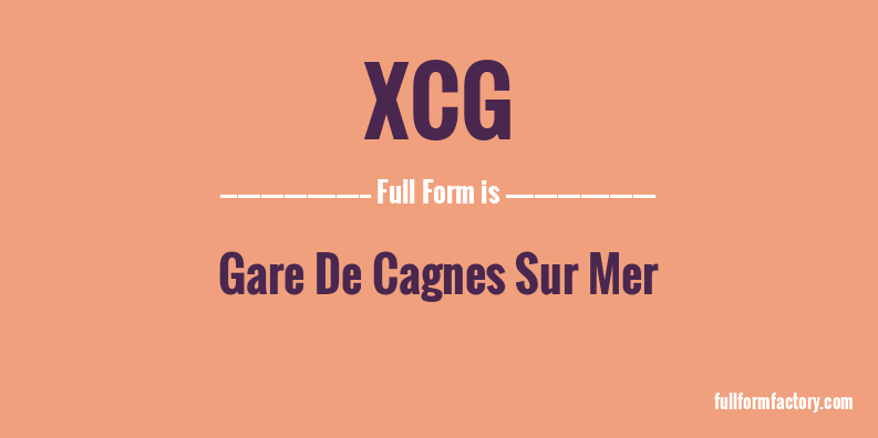 xcg-full-form