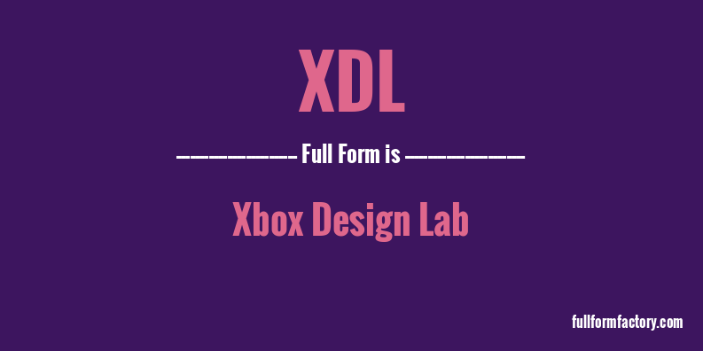 xdl-full-form