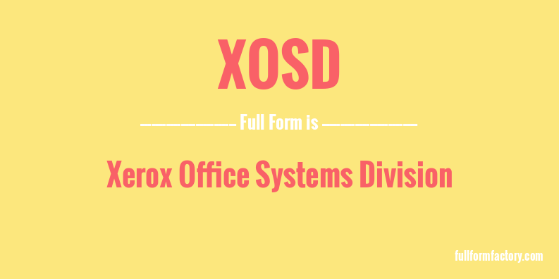 xosd-full-form