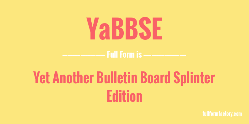 yabbse-full-form