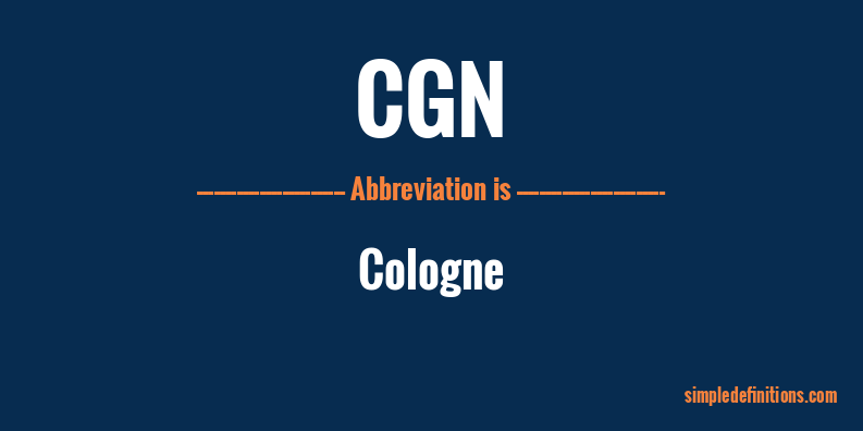cgn-abbreviation