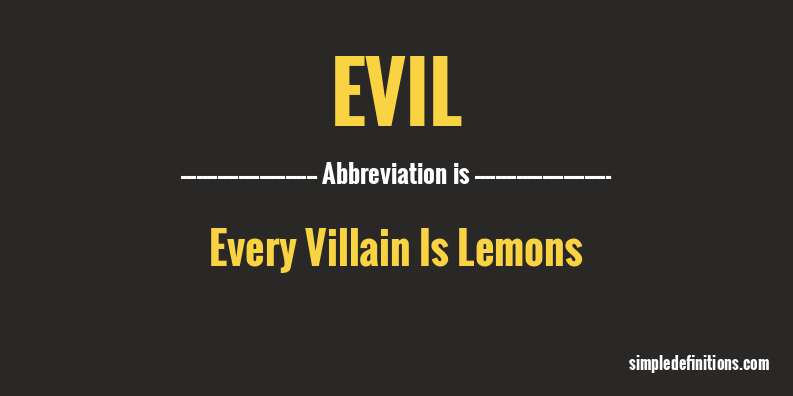 Evil Meaning In English With Example