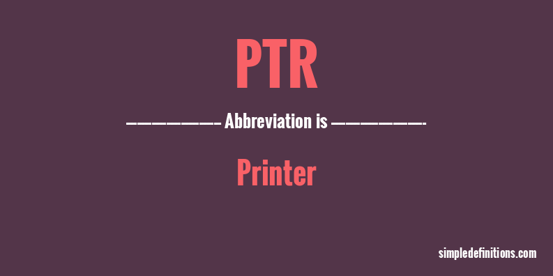 ptr-abbreviation