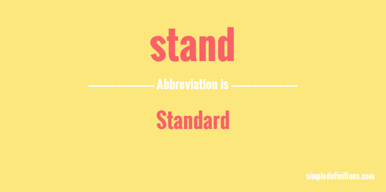 stand-simpledefinitions