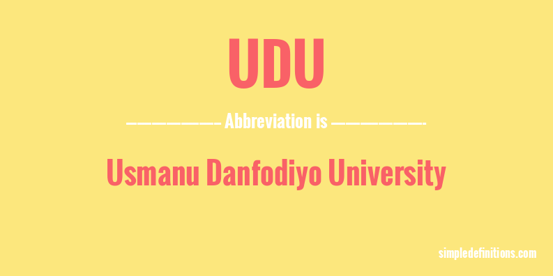 udu-abbreviation