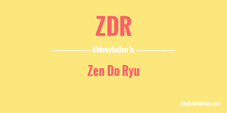 zdr-abbreviation